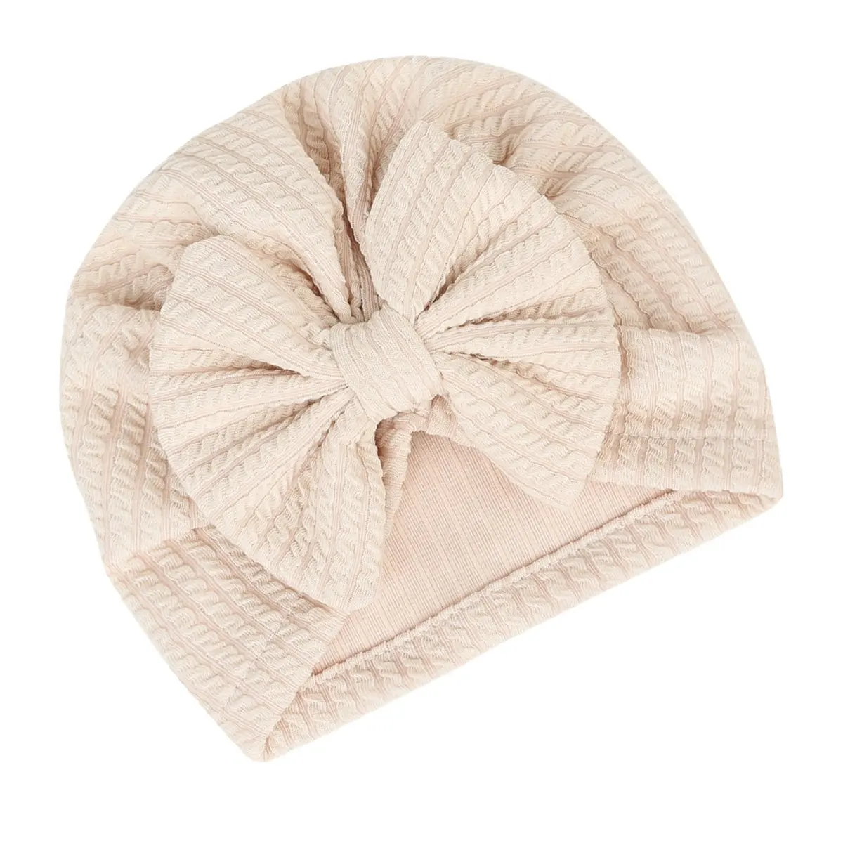 

Children Winter Warm Hat Soft Cotton Fabric Bow Decorative Headwear Kids Elastic Stretchy Cap for Cold Weather Adorable Baby Hat