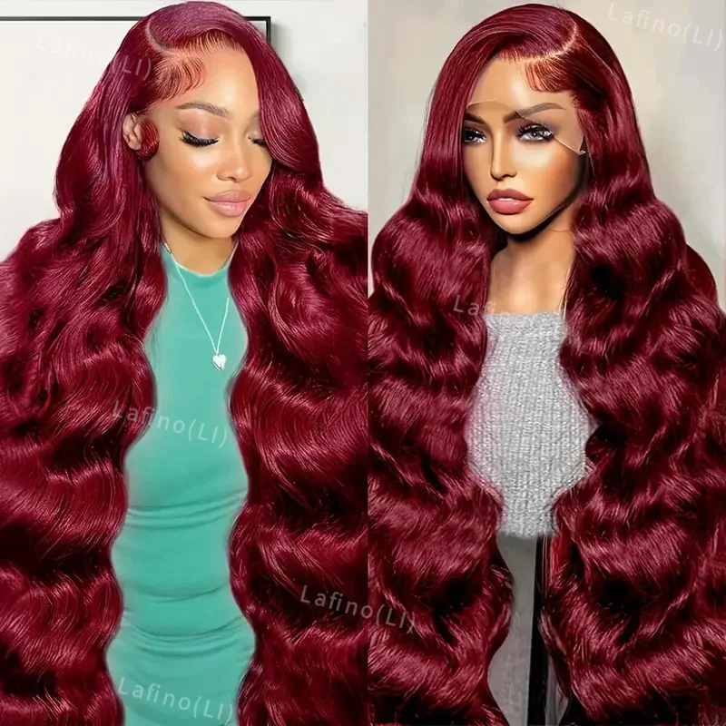 

99J Burgundy Body Wave Wig 13x4 Lace Front Wig 13x6 Hd Lace Frontal Wig Human Hair Pre Plucked 99j Red Colored Wig For Woman