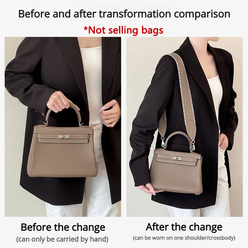 حزام حقيبة جلد عريض 95 سم لـ Kelly 25 أزياء متينة ليس من السهل أن تتلاشى ملحقات حقيبة تعديل حقيبة الهدايا