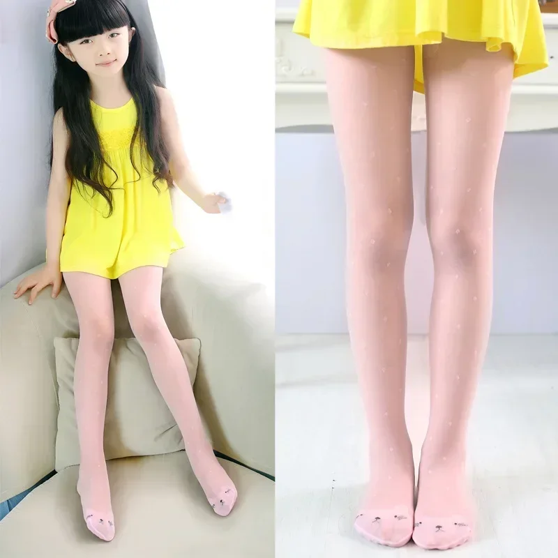 

Летние колготки для девочек, трусы с кошачьим носком, шелк против зацепок, детские шелковые чулки, штаны с защитой от комаров, 3-9 лет