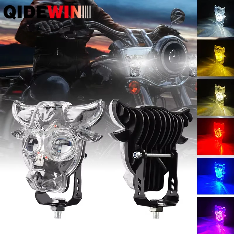 

Mini Driving Lights Spotlights White+Yellow /7 Colors LED Headlights Bulbs for Motorcycle Headlights Fog Lamp Universal Modified