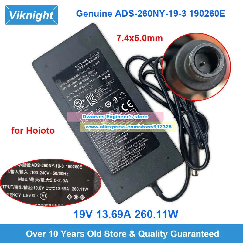 

Оригинальный адаптер переменного тока Hoioto ADS-260NY-19-3 190260E 19 В 13,69 А 260,11 Вт для монитора TCL FFALCON U8 Q8 34R83Q
