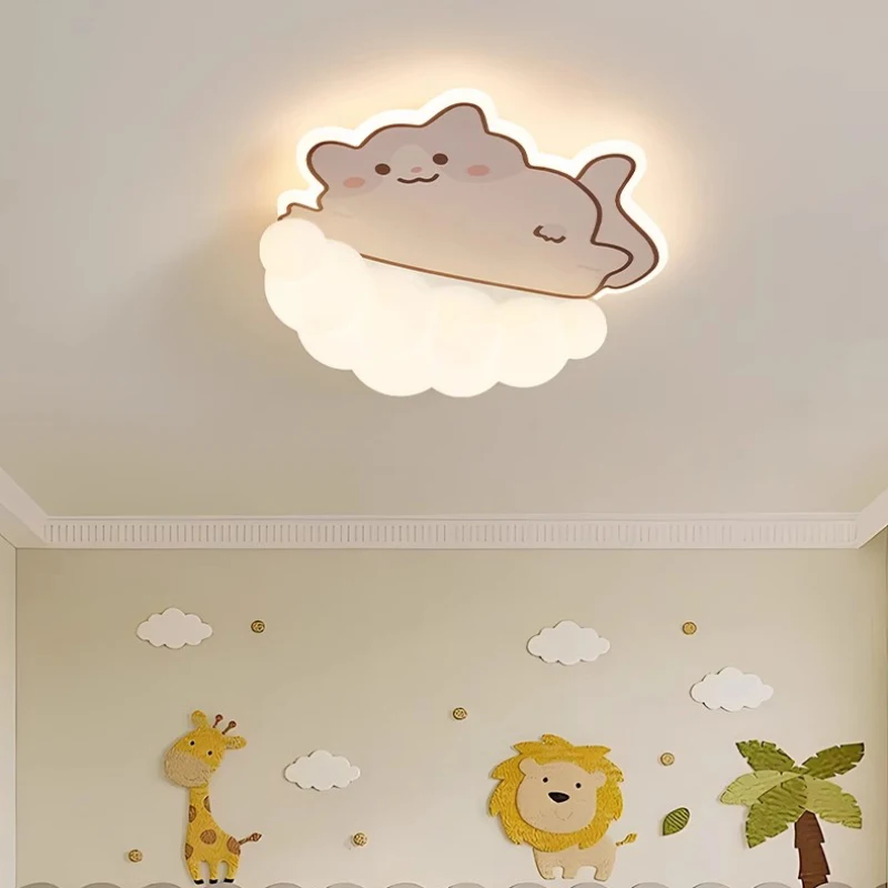 Children's Room Ceiling Lamps Cute Puppy Cat Cat Panda Light Modern Warm Romantic Baby Room Nursery Girl Bedroom Ceiling Lights