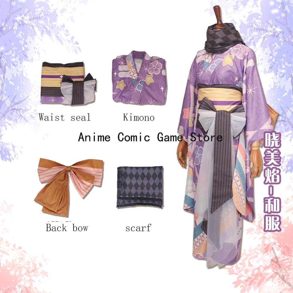 IN magazzino S-2XL Kaname Madoka Akemi Homura Cosplay Yukata parrucca Anime Puella Magi Madoka Magica Kimono giapponese Halloween per le donne