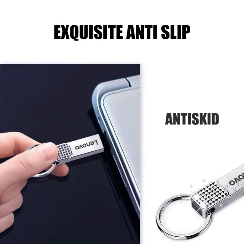 Original Lenovo 1TB 2TB Metal Flash Drive Thumbdrive Pendrive 256GB 512GB Waterproof U Disk Keyrings Can Be Fastened Memoria USB