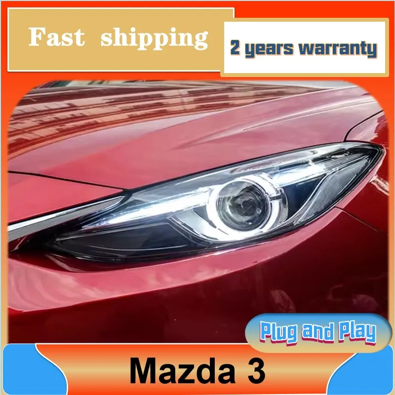 

Стайлинг автомобиля для Mazda Axela фары Mazda 3 фары DRL поворотный сигнал Ближний дальний луч проекционный объектив