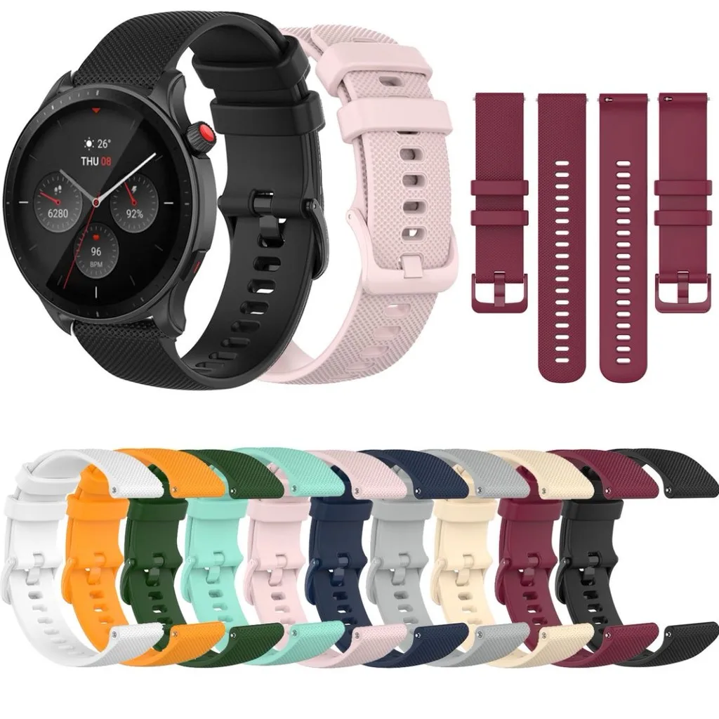 

For Huami Amazfit PACE/Stratos 2 2S 3/GTR 2 3 4 2e PRO 47mm4/Bip5 Unity Balance 22mm Watch Strap Bracelet Silicone Band