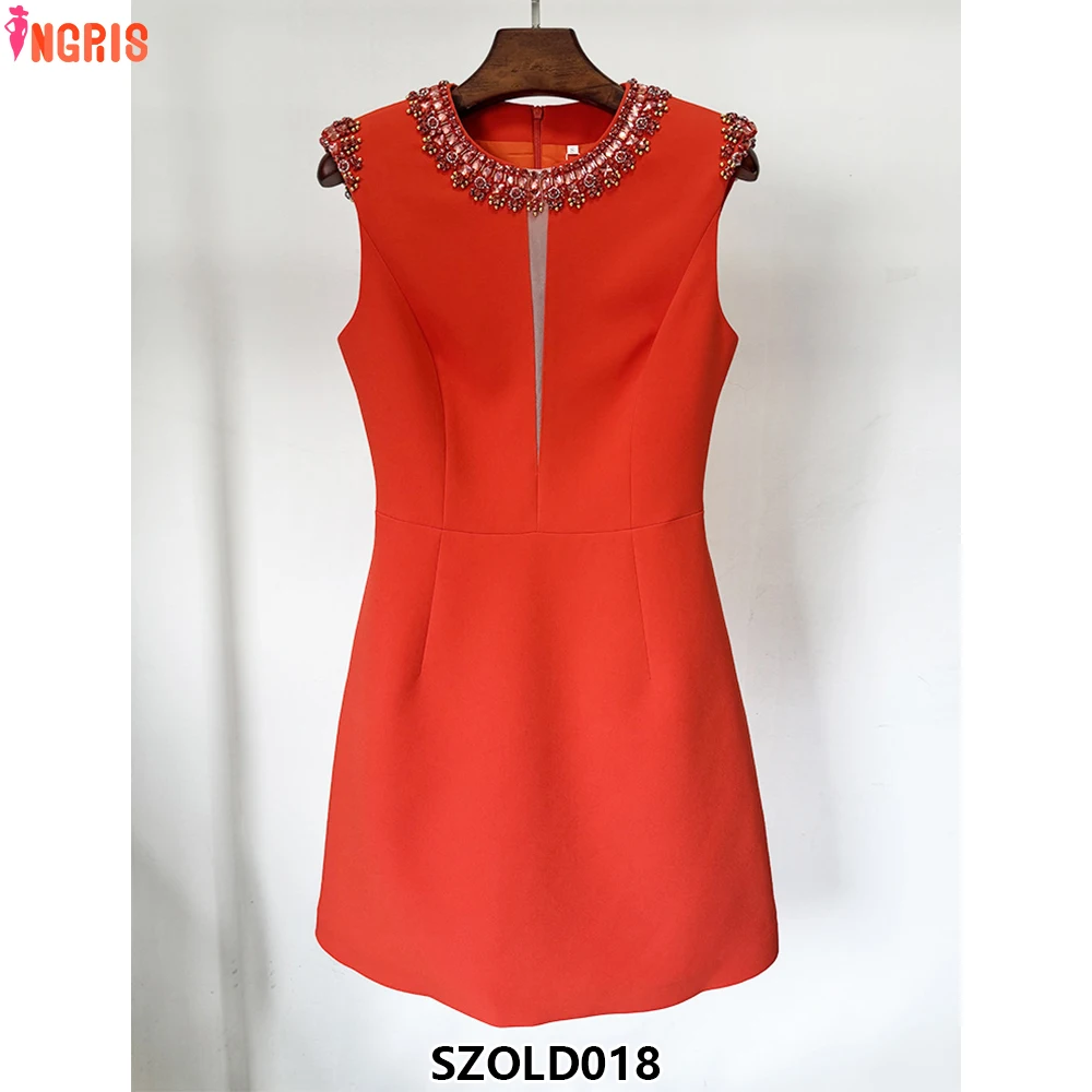 

High Quality Beauty Casual Dress Red Short Sleeve Plus Size Ladies Summer Casual Dress-SZOLD018