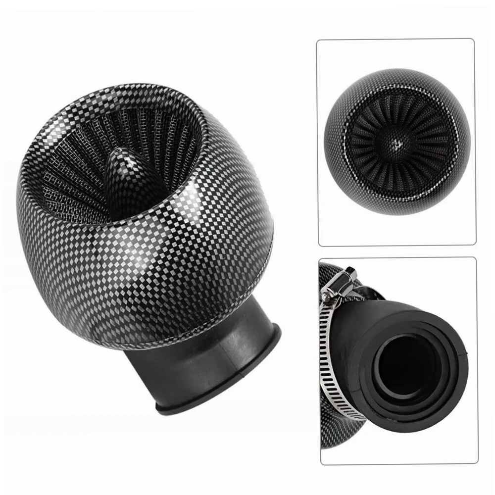 28-48mm Carbon Fiber Motorcycle Air Filter Cleaner Bend Elbow Air Filter Motorbike Universal for Honda Kawasaki Dirt Bike ATV