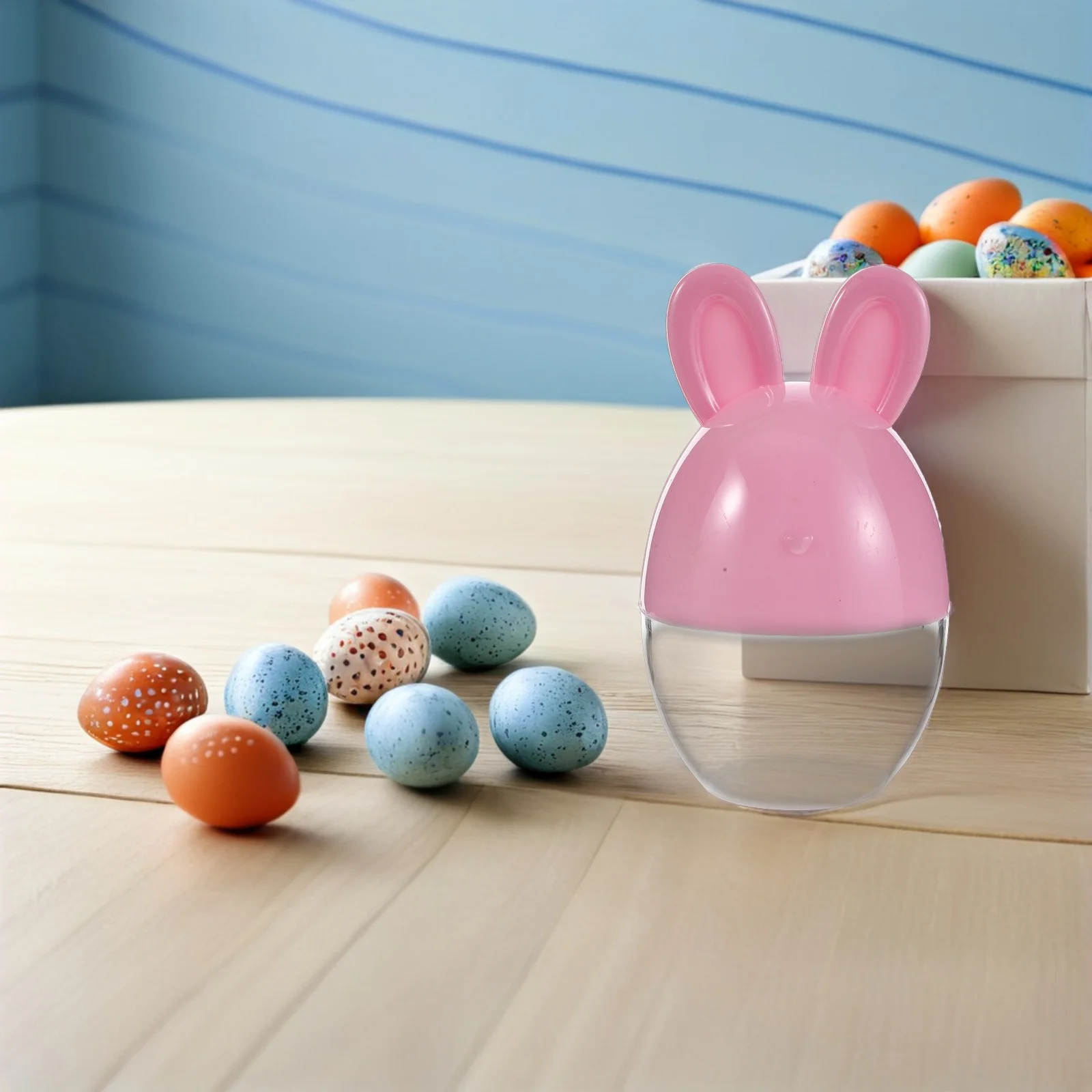 

10Pcs Easter Candy Boxes Clear Plastic Bunny Shaped Fillable Containers Reusable Treat Holders for Party Favor Classroom Gift