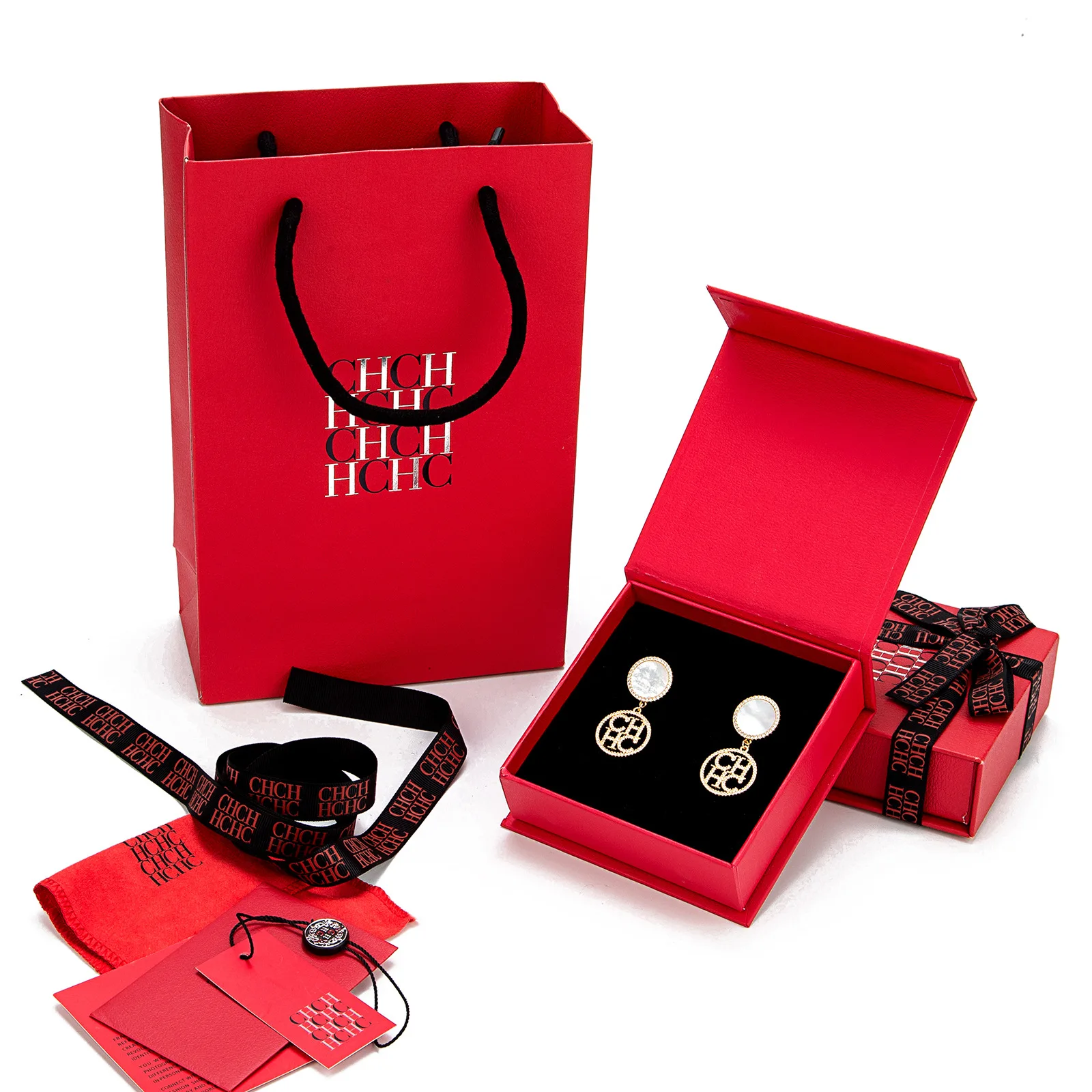 

2026CHHC Letter Zircon Drop Earrings - Stainless Steel Adjustable Minimalist Jewelry for Women, Chic Gift with Luxury Box