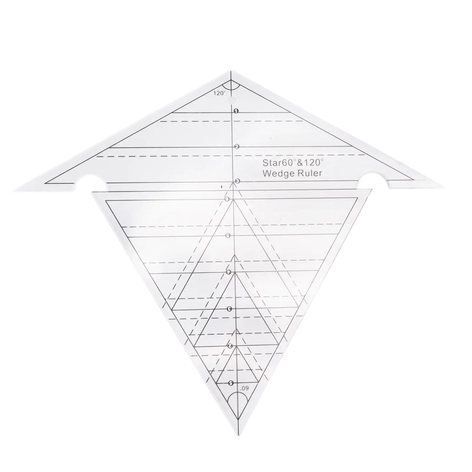 60° & 120° Acrylic Wedge Ruler - Transparent Quilting Scale for Precise for diy Sewing & Design Projects