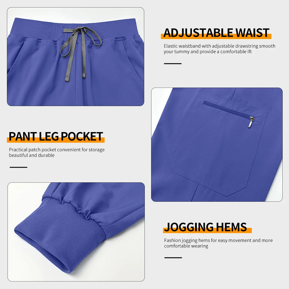 Scrubs Uniform Suit Hospital Doctor Costume Women Health Service Worker Nursing Surgery Set Solid Color Bauty Salon Work Clothes