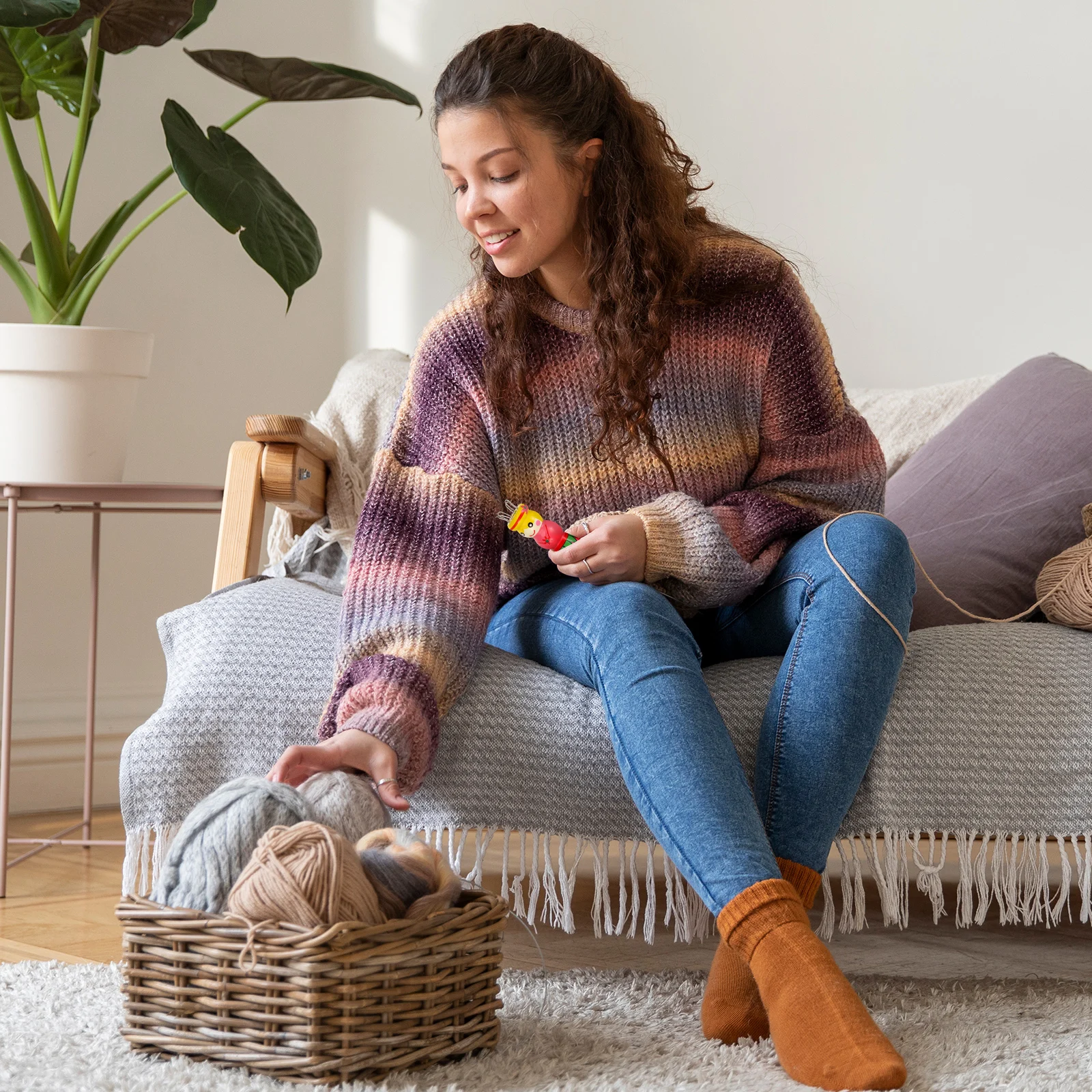 Wooden Knitting Maker Craft Kit For Beginners Diy Weaving Tool Yarn Wool Knitter Plaything Sewing Craft