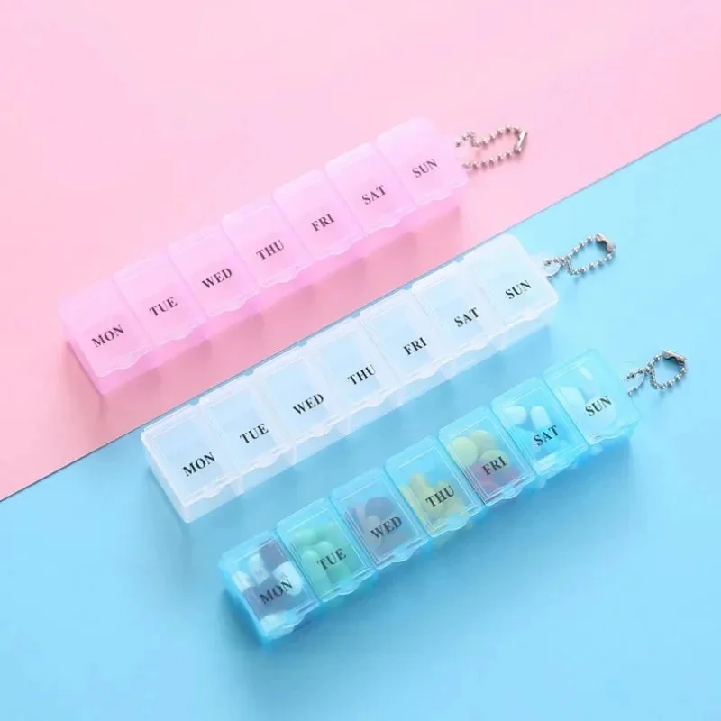 1/2/4Pcs 7 Days Pill Medicine Box Weekly Tablet Holder Storage Organizer Container Pill Box Splitters Colors Pill Case Organizer