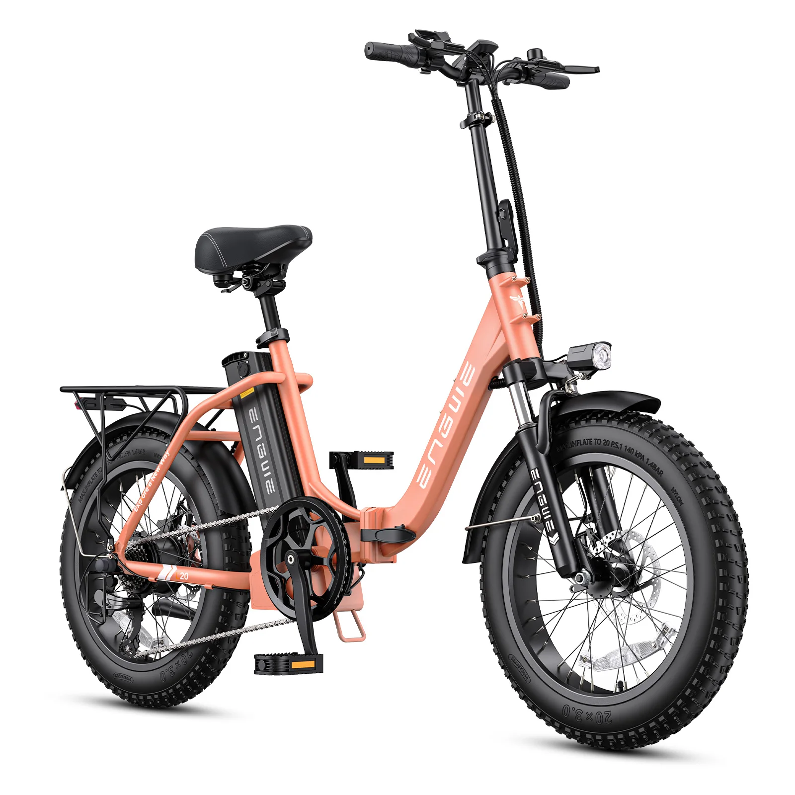 Electric Bicycle ENGWE L20 2.0 750W 52V 13AH Removable Battery Folding Ebike 20Inch Snow Commuter Mountain 80Miles Electric Bike