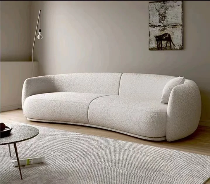 Nordic ins wind B&B designer sales office arc beauty salon reception area lambswool arc sofa