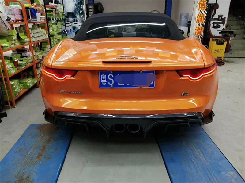 

Real Carbon Fiber Rear Diffuser Bumper Lip Spoiler Body Kit Auto Modification Parts For Jaguar F TYPE 2013-2019