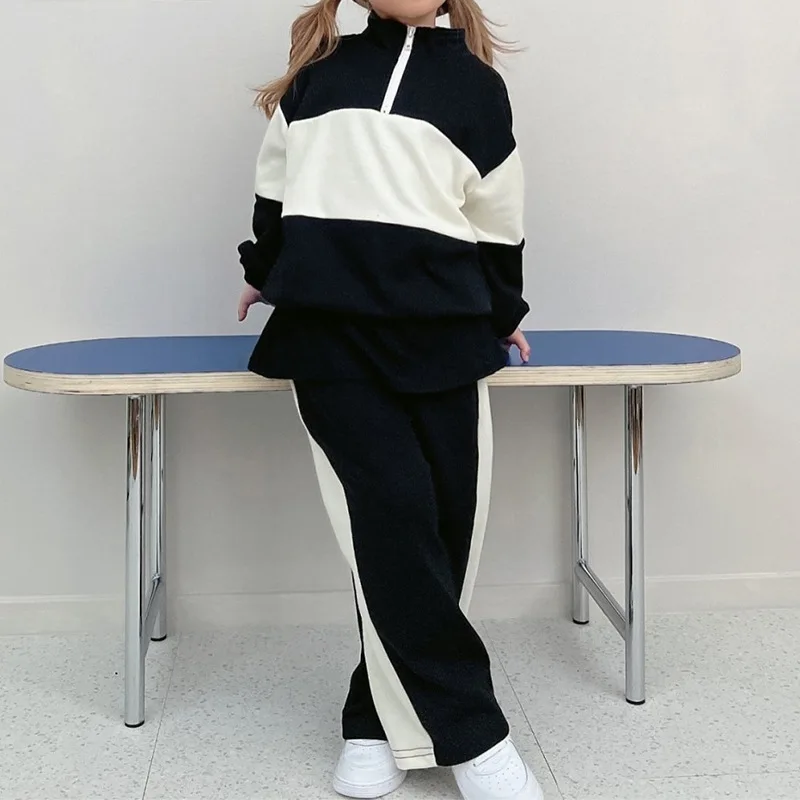 

Baby Girls Loose Sweatshirt + Pants 2pcs Suit Kids Long Sleeve Sweat Clothes Outfits 2025 Autumn New Children Casual Clothes Set