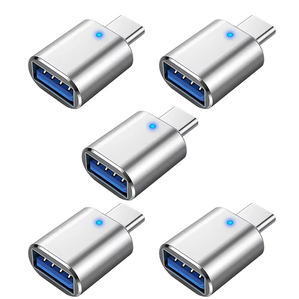 NNBILI 1-5 stücke USB 3,0 Zu Typ C Adapter LED OTG Zu USB C Stecker Auf USB EINE Buchse Für HUAWEI Samsung Xiaomi POCO Adapter