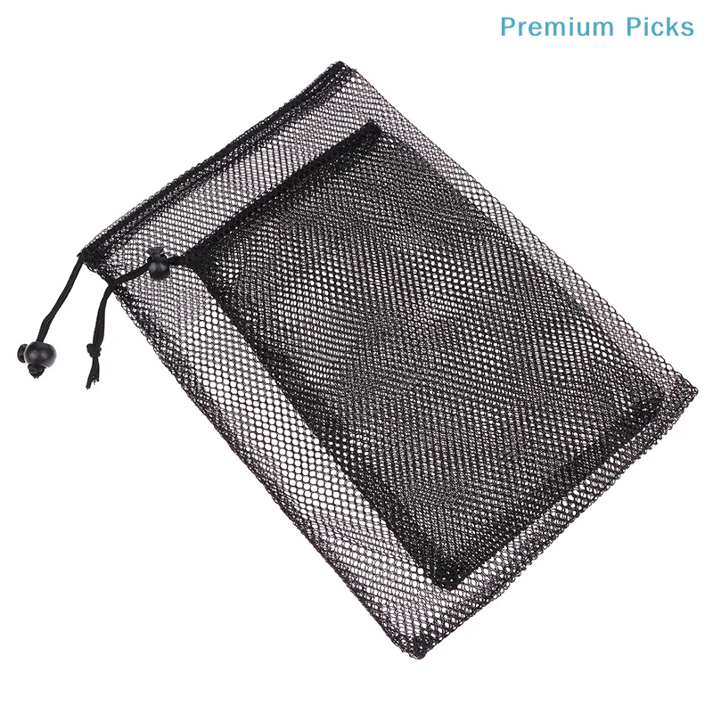 portableMulti Purpose Black Durable Nylon Mesh Drawstring Bag Storage Pouch Home Travel Outdoor Activity Laundry Bag Stuff Sack