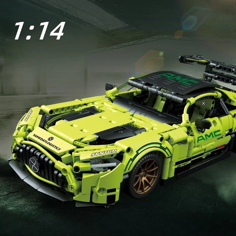 

MOC Technical City Green AMG GT50 Гоночный автомобиль Набор строительных блоков Креативная сборка Кирпичи STEM Супер автомобиль Игрушки для детей Подарок