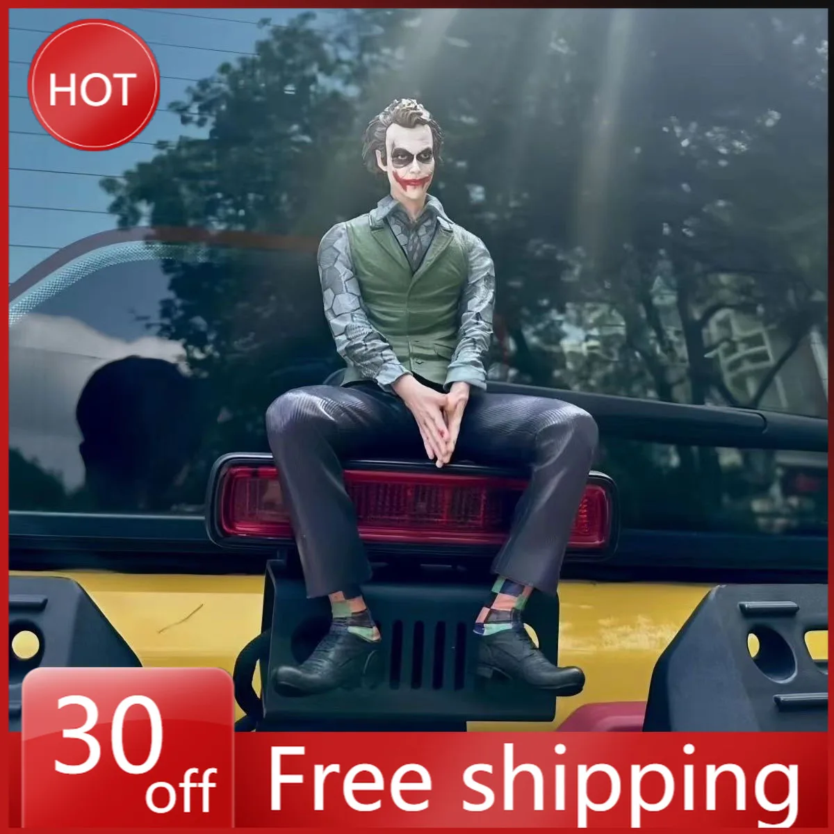 24cm Detective Comics Joker Mafex Suicide Squad Joker Harleen Quinzel Supervillain Car Rear Accessories Action Figure Gifts Toys