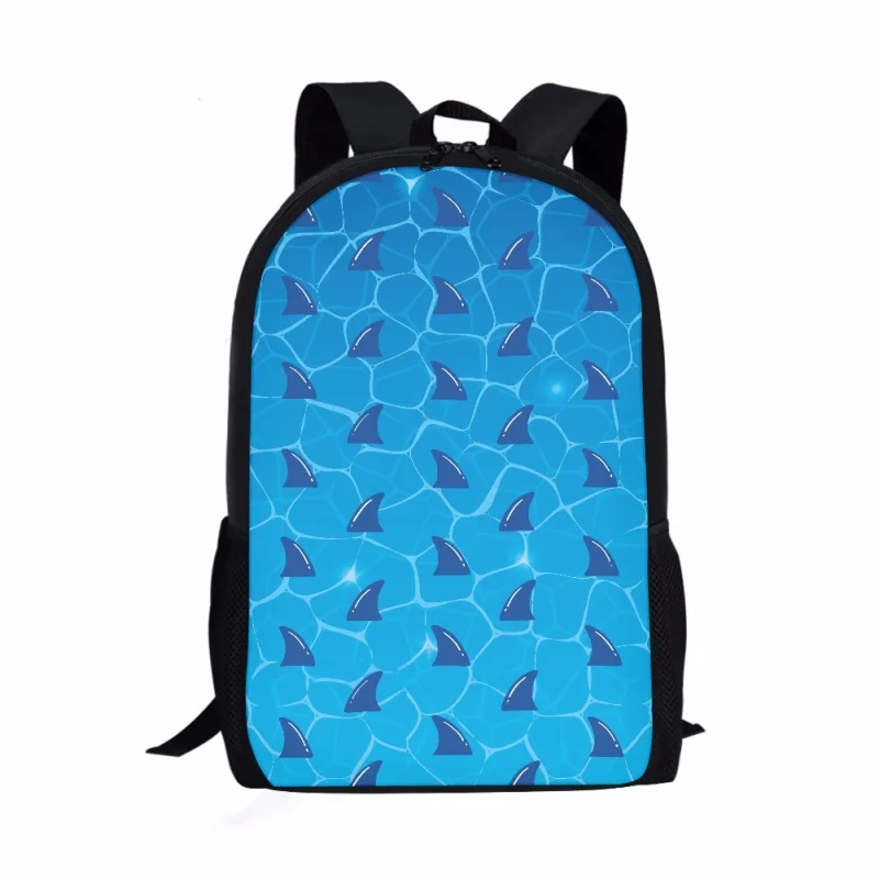 Ocean Sharks Pattern Print Students School Bag Boys Girls Kids Book Bag Daily Casual Storage Backpack Teenager Travel Rucksack