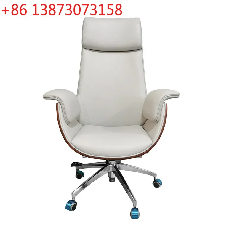Shiji Wood Song Boss Chair Reclining Cowhide Leather Office  Class Fashion Computer Home Office Chair