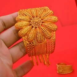 Luxury Gold Color Bangles For Women Dubai Ethiopian Wedding Bangles African Jewelry Arab Middle East Can Open