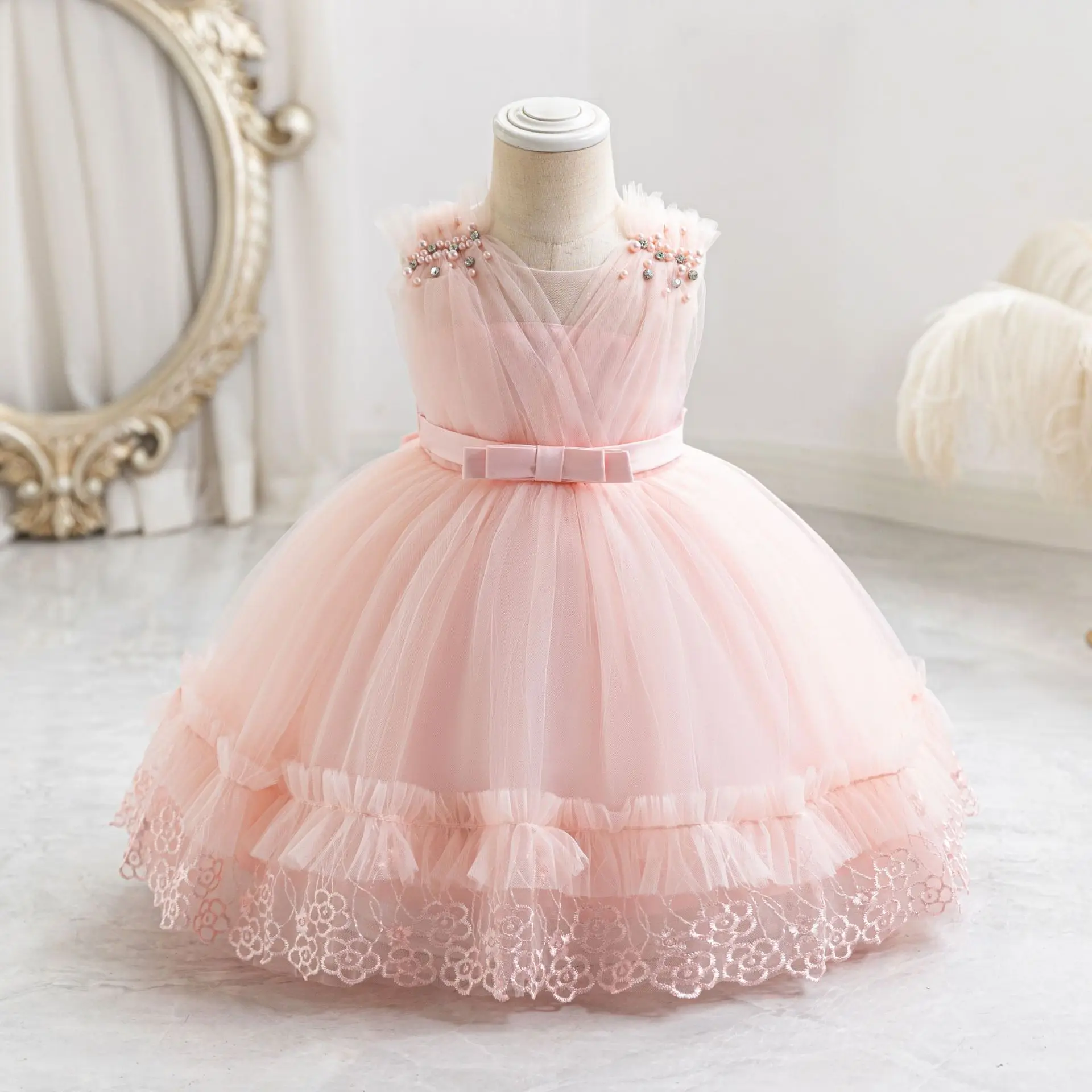 New children\'s dress fluffy gauze princess girl\'s birthday party dress kids dress  kids clothes