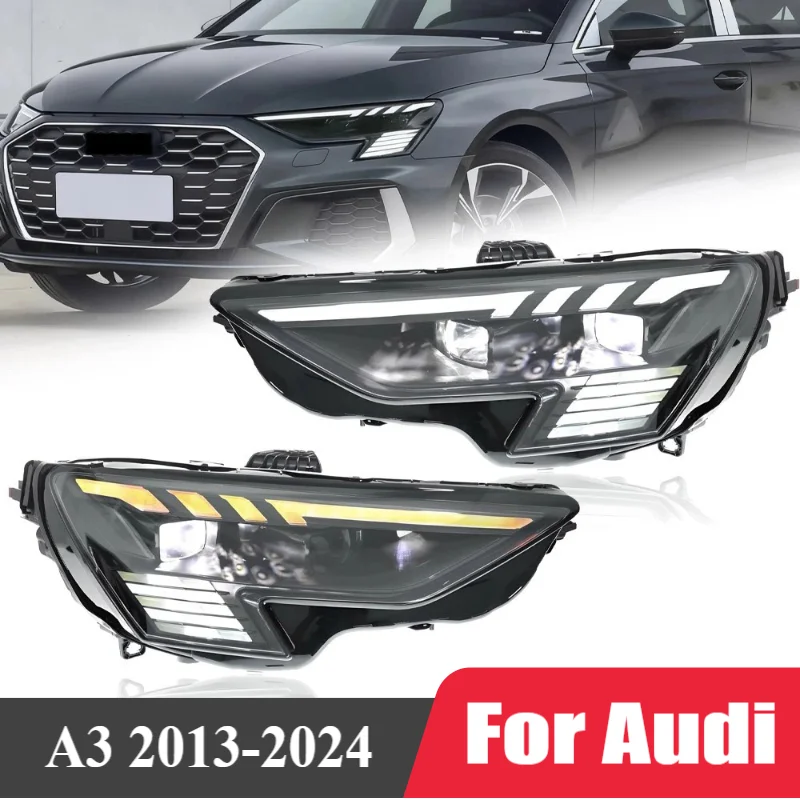 

Upgrade Projector Headlight For AUDI A3 2013-2024 Car Styling Head Lamp LED DRL Daytime Running Light Turn Signal Indicator