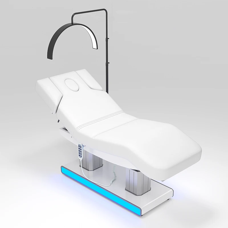 سرير جينتشنغ الفاخر الاحترافي معدات صالون الوجه الخشبية الحديثة 3 سرير التدليك التايلاندي الكهربائي القابل للتعديل للرموش