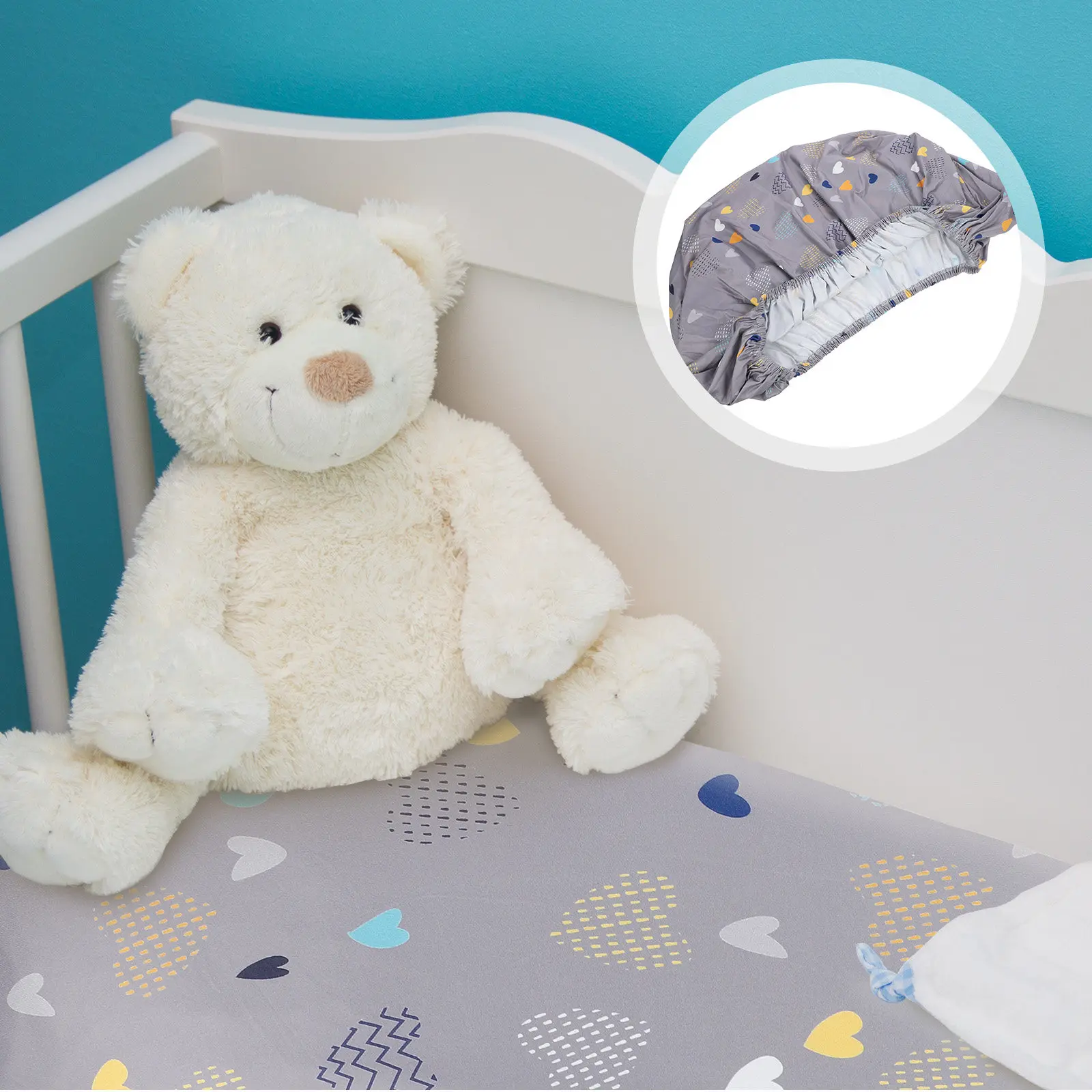 Bassinet Mattress Pad Cover Fitted Crib Sheet Elastic for Changing Table Or Baby Crib Soft Skin Friendly Washable