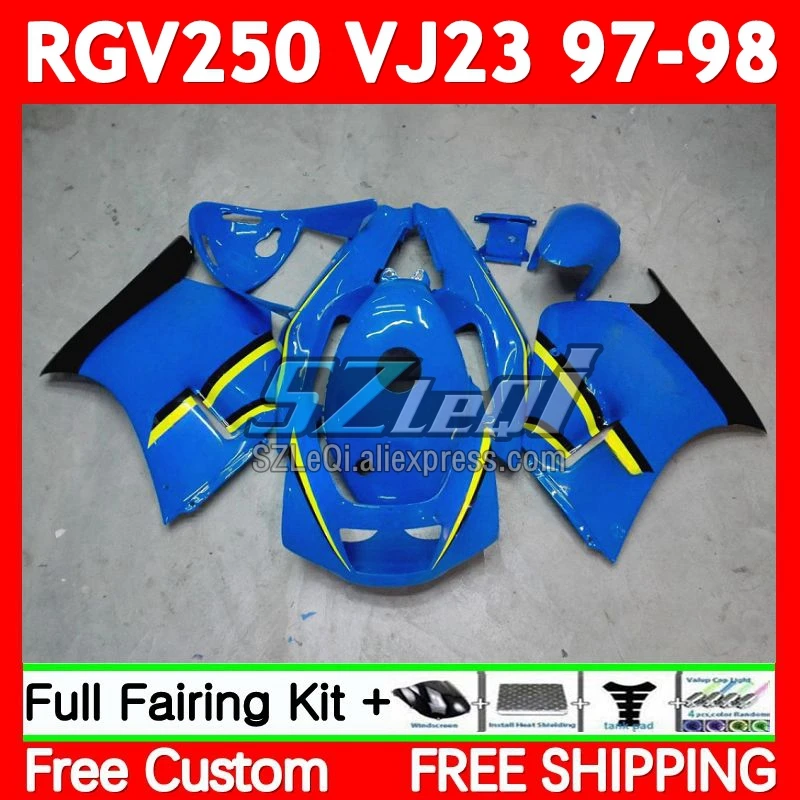 Body For SUZUKI RGV250 SAPC VJ23 RGV-250 VJ 23 Bodywork RIZLA blue 68No.26 RGV 250 CC RGVT250 97 98 RGVT-250 1997 1998 Fairing