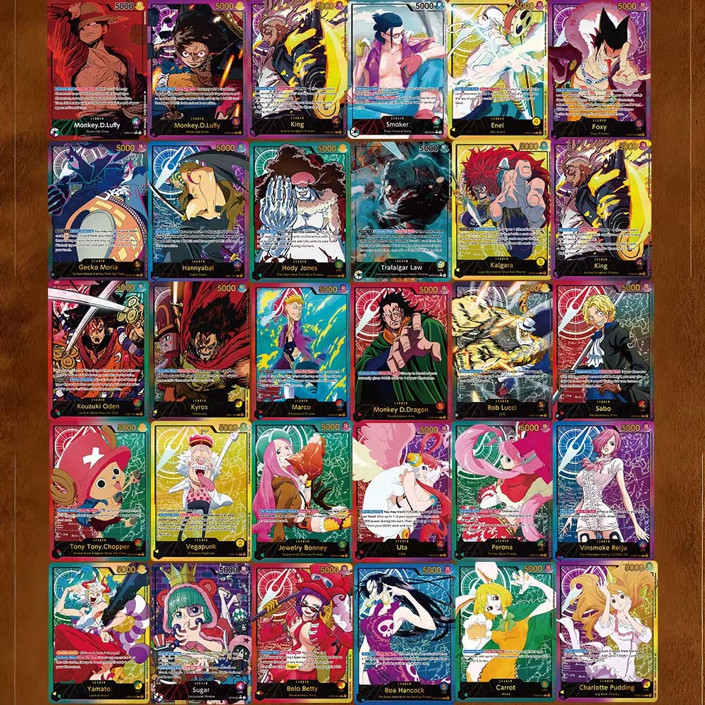 DIY 30 Modeli Kart Anime One Piece OPCG Angielski Luffy（EB) King Bonney Betty Uta Kolekcja Kart Refrakcyjny Kolor Flash Klasyczny