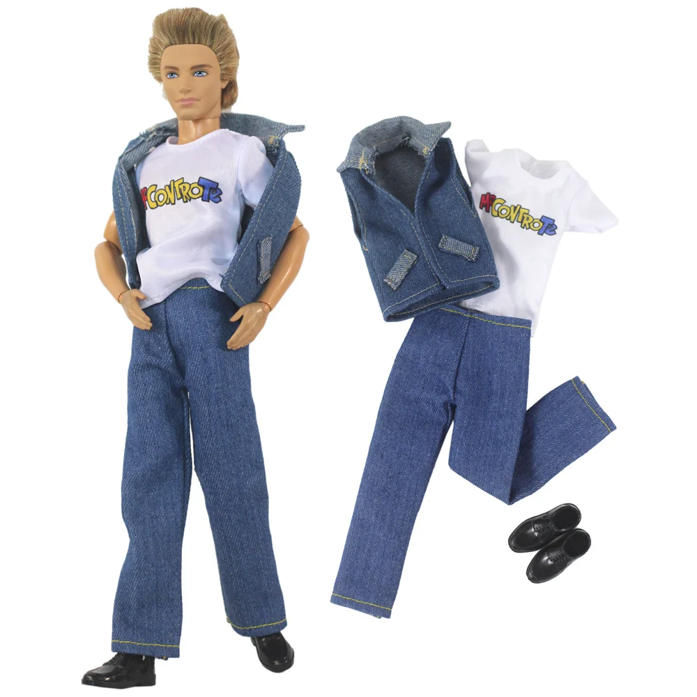 1 Set Puppenkleidung, Denim-Kleidung, Tarn-Outfit für 12-Zoll-Ken-Puppe, viele Stile zur Auswahl, A03 – Detail 2