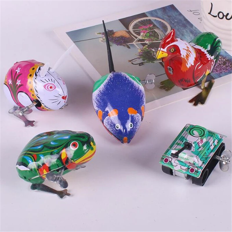 Wind Up Clockwork Chicken Animals Toys Classic Clockwork Tank frog Rooster Toy Summer Shower Bath Toys For Children Boys Xmas