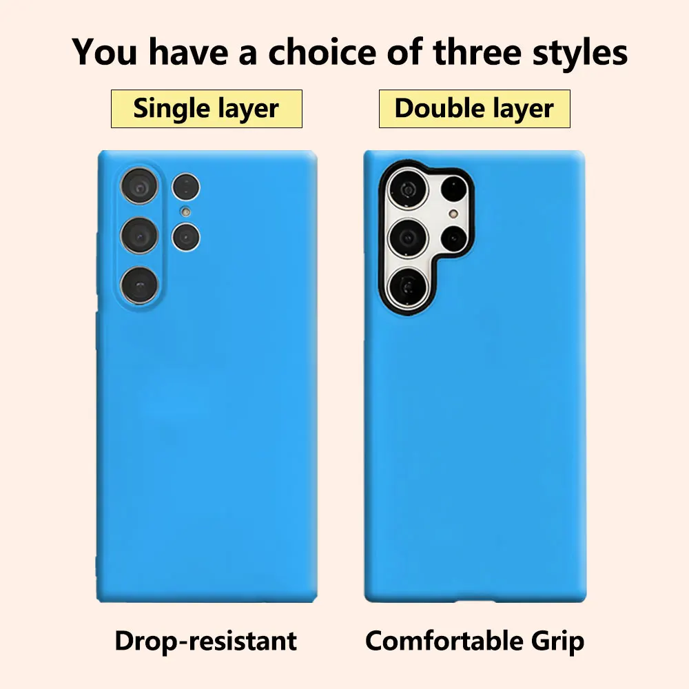 Solid Bright Cyan Phone Case for Samsung Galaxy S26 S25 Ultra S24 S23 Ultra Plus Shockproof Double layer tough Back Cover