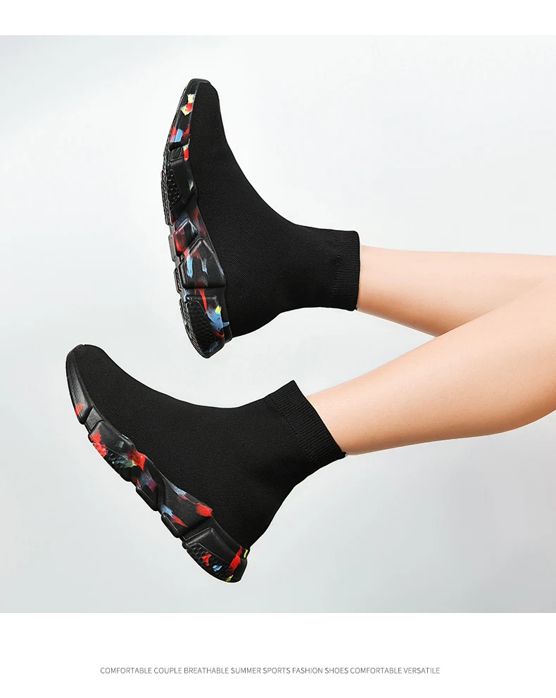 2025, schwarze High-Top-Sneaker für Herren und Damen, klassische Designer-Strick-Freizeit-Sneaker für Herren, modische, bequeme Slip-on-Sportschuhe für Damen – Detail 16