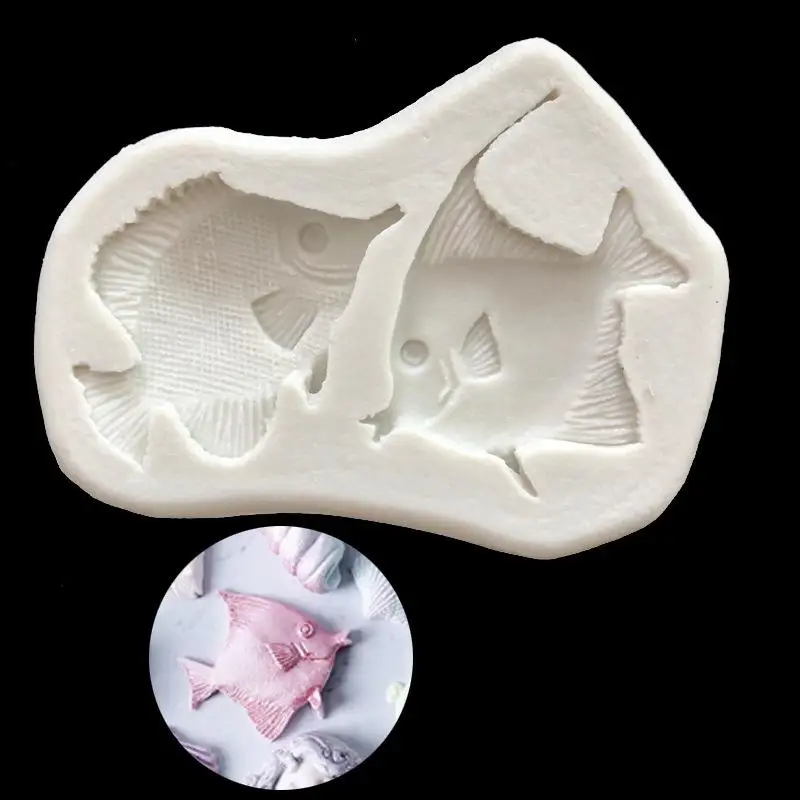 Silicone Fondant Molds Fish Shaped Baking Tools for Cake Decorating Candy Chocolate Sugarcraft Gumpaste Kitchen Baking