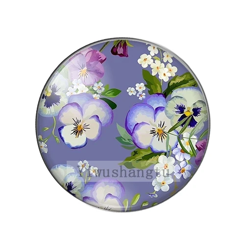 Pure purple morning glory Flowers Patterns 8mm/12mm/20mm/25mm Round photo glass cabochon demo flat back Making findings