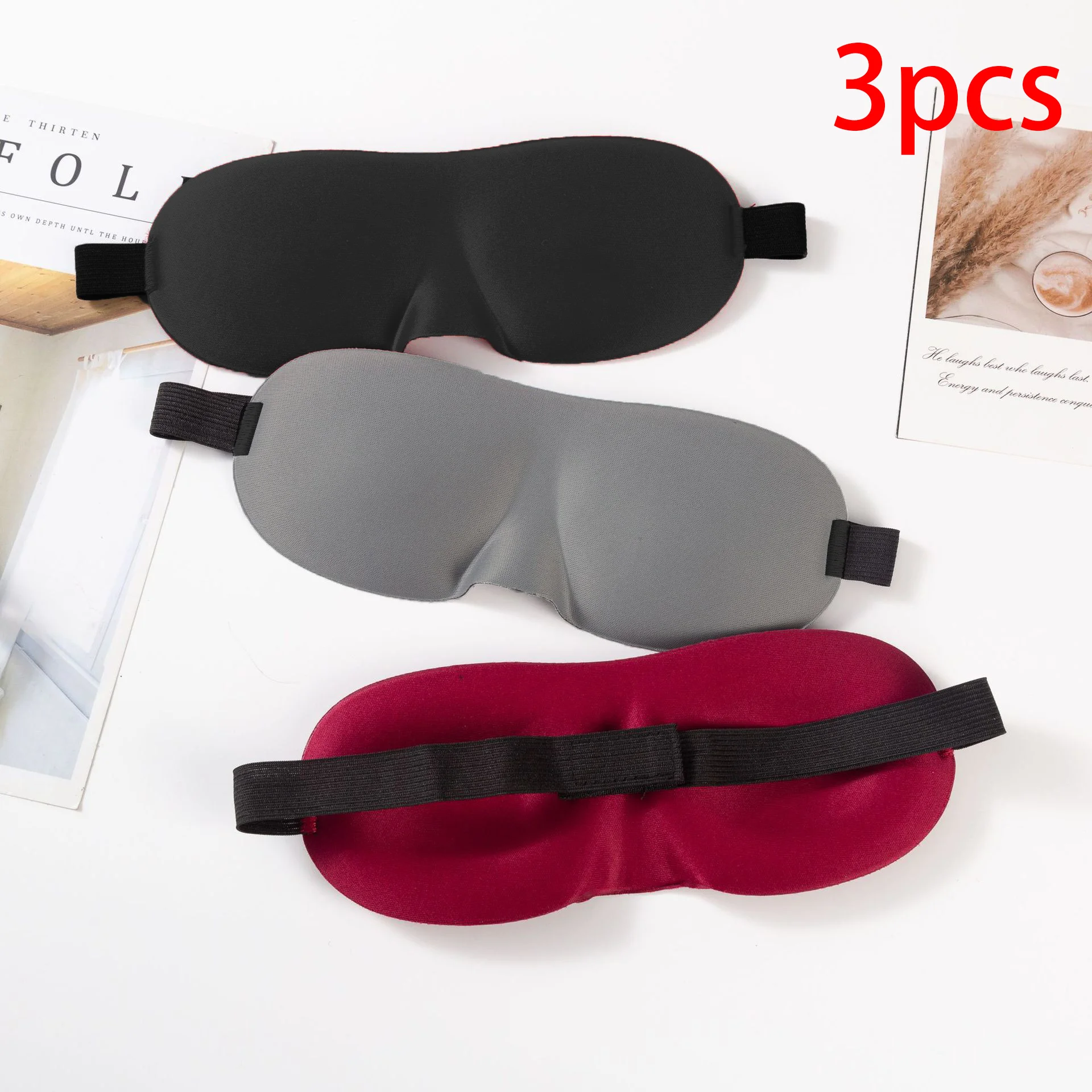 3-Piece Set, Mixed Color Matching Style 3D Deep Socket Sunshade Goggles, With High Nose Bridge Design, Adjustable Elastic Band