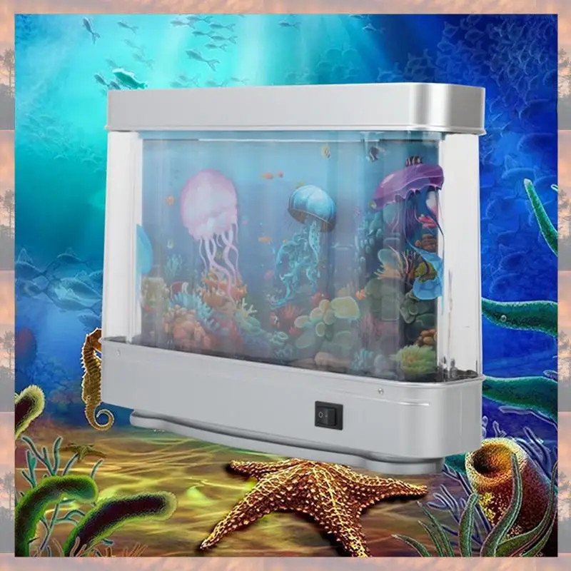 2025 Trend Simulated Fish Tank Lamp Aquarium Tank Decorative Night Light Virtual Ocean Dynamic LED Table Lamp Room Decor
