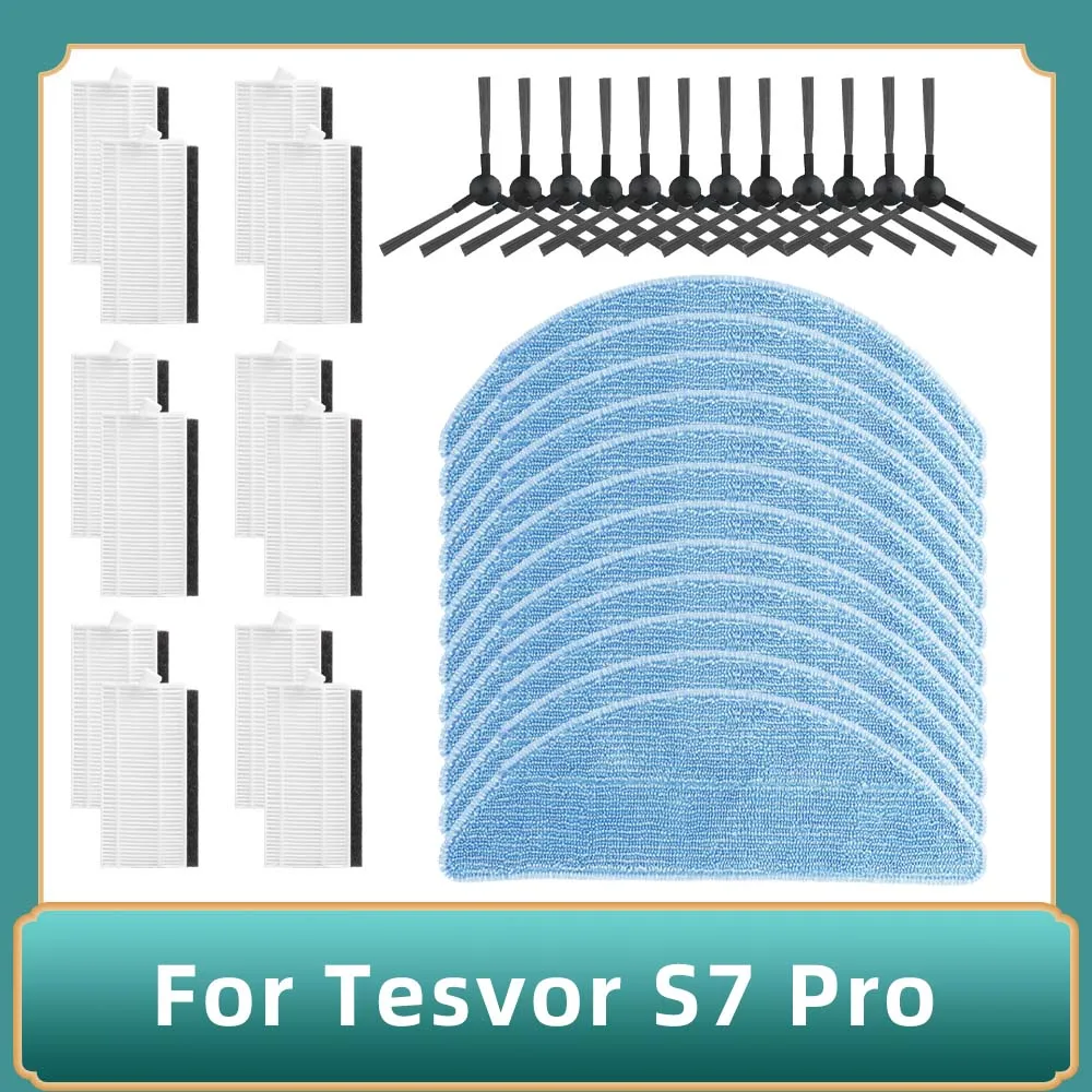 

For Tesvor S7 Pro Robot Vacuum Cleaner Side Brush Hepa Filter Mop Cloths Rag Accessories Replacement Attachment Kit Spare Parts