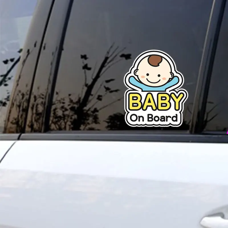 Eye-Catching Cartoon Baby On Board Car Stickers For Decor Window Windshield Bumper Sticker Perfect Gift for New Parents of Boy