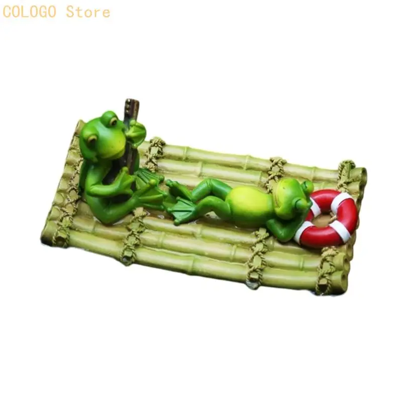 Mini Landscape Froglet Resin Figure for Waterside Placement, Pot Group Ornament, Border Zone Styling, and Outdoor Scene Use D0LD