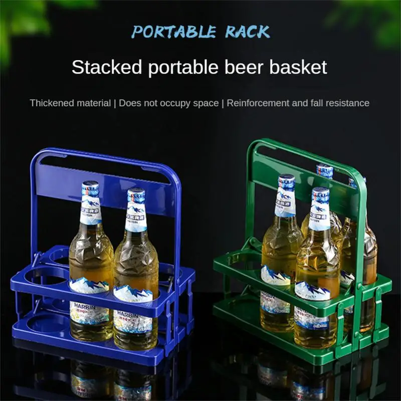 Beer Basket Ergonomics Beer Bottle Carrier Plastic Space-saving  Useful Dining Centerpiece Wine Bottle Holder