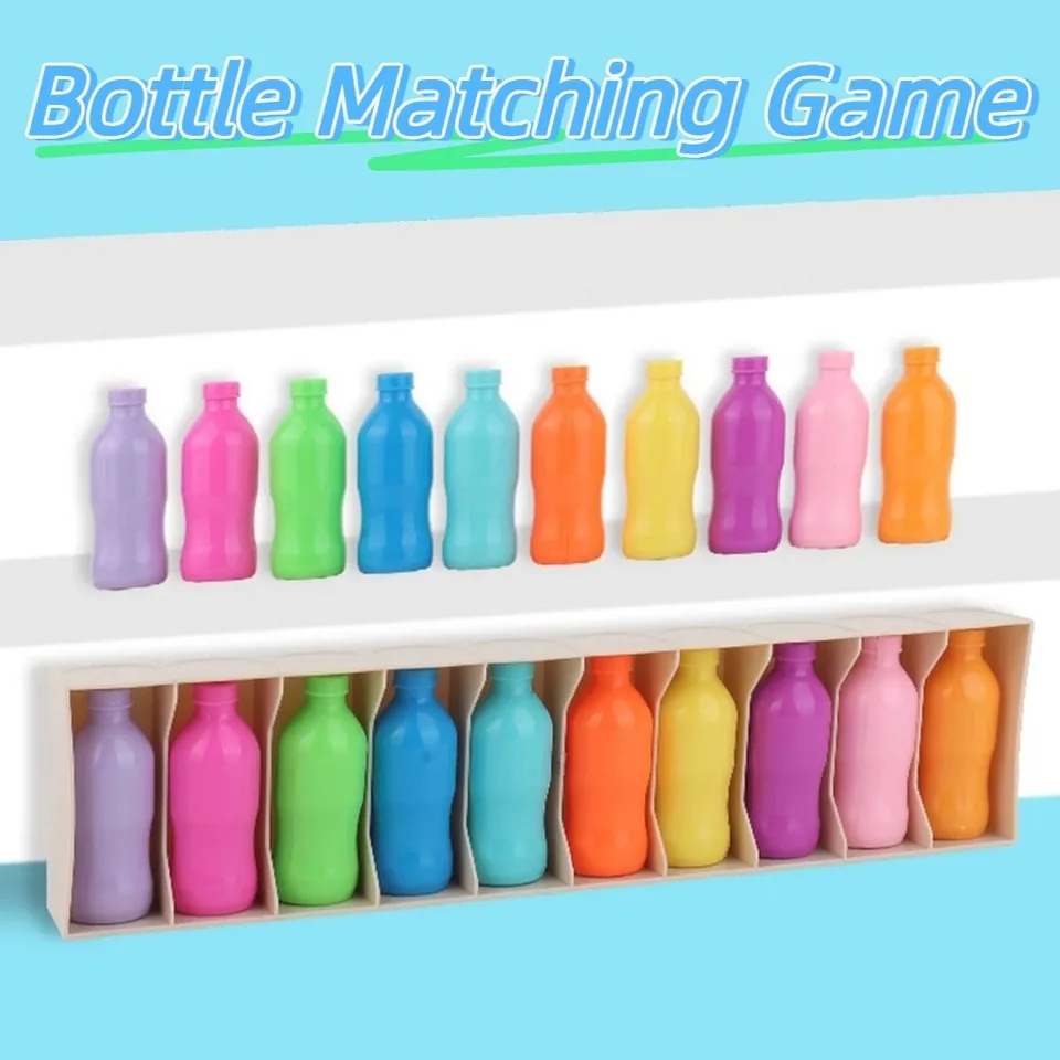 Jeu de correspondance de couleurs de bouteille de mémoire - Un jeu de sol stratégique convenant pour la rupture de glace en classe et les divertissements familiaux, qui peut améliorer les capacités