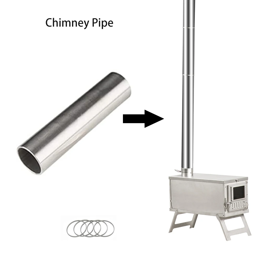 Portable Stainless Steel Chimney Pipe Metal Roll Chimney for Outdoor Camping Tent Wood Stove DIY Pipe Stove Accessories